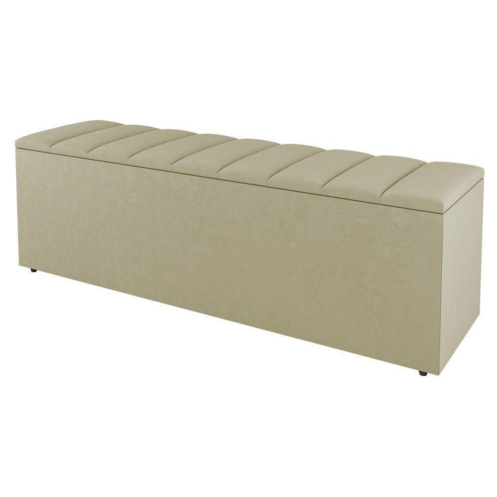 Calçadeira Baú King Size Cora 190Cm Sintético Bege