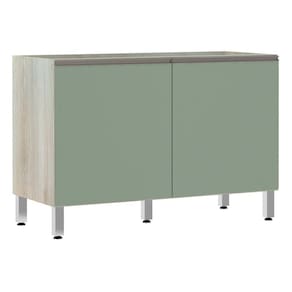 Balcão De Pia Sem Tamp 120cm Luci Legno Crem e Verde Jade