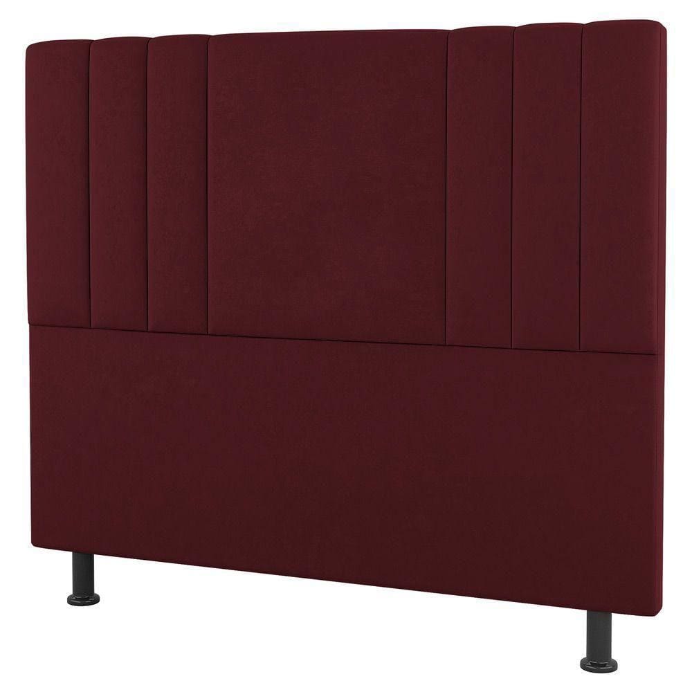 Cabeceira Cama Box Casal Grace 140cm Suede Bordô - Abmaza