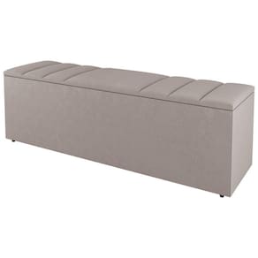 Calçadeira Baú Queen Size Grace 160Cm Suede Bege