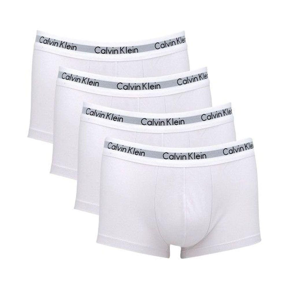 Kit c/4 Cuecas Calvin Klein Low Rise Trunk Cotton MAS2665 Branco