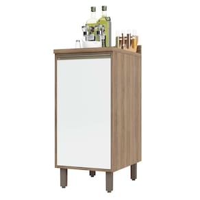 Balcão e Tampo 40 Cm De Abrir 1 Prateleira Mel Vanill e Branco