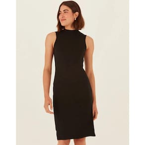 Vestido Manga Curta Canelado Viscose Malwee Ref. 102421