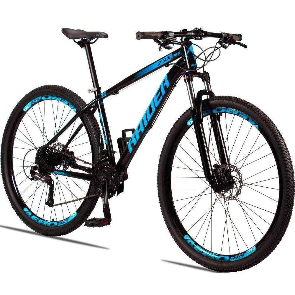 Bicicleta Raider Z3x Pro Disc H Aro 29 Susp. Dianteira 27 Marchas - Preto/azul