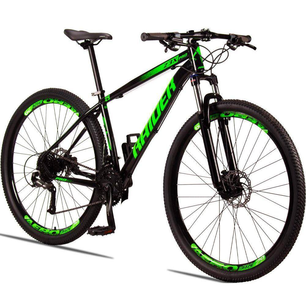 Bicicleta Raider Z3x Disc H Aro 29 Susp. Dianteira 27 Marchas - Preto/verde