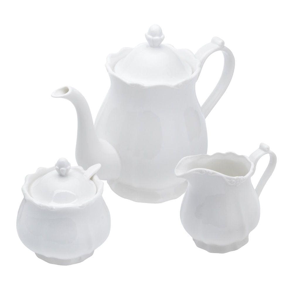 Conjunto Para Café/Chá de Porcelana Fancy Branco 3 Peças Wolff