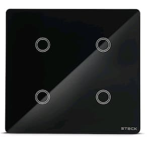 Steck Smarteck Interruptor Inteligente 4 Módulos 4x4 Touch Preto