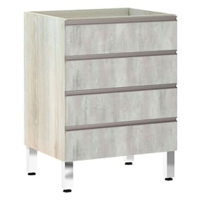 Balcão Sem Tampo 60cm Luci Legno Crem e Concreto