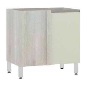 Balcão Sem Tampo Canto Reto Luciane 80cm Luci Legno Crem e Kashmir