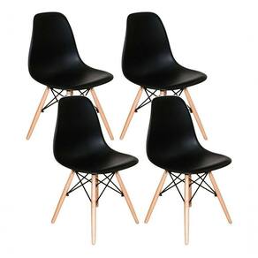 Conjunto 4 Cadeiras Charles Eames Eiffel Clássica Lisa