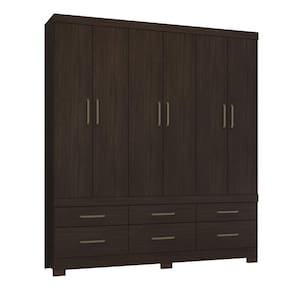Guarda Roupa Casal 6 Portas Com Pés Vêneto Ébano Touch 66020