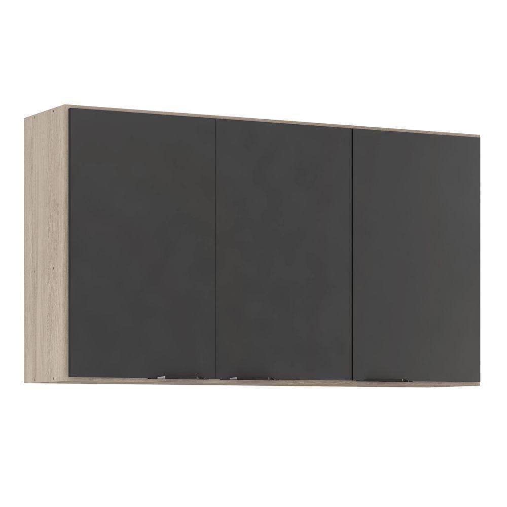 Armário Aéreo 3 Portas 120cmFirenze Touch Grafito 94331