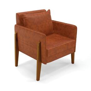 Poltrona Lana Corano Base De Madeira - D`rossi Cor Nozes