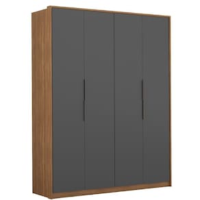 Guarda Roupa Casal 4 Portas Attore Amêndola Grafito D43010k