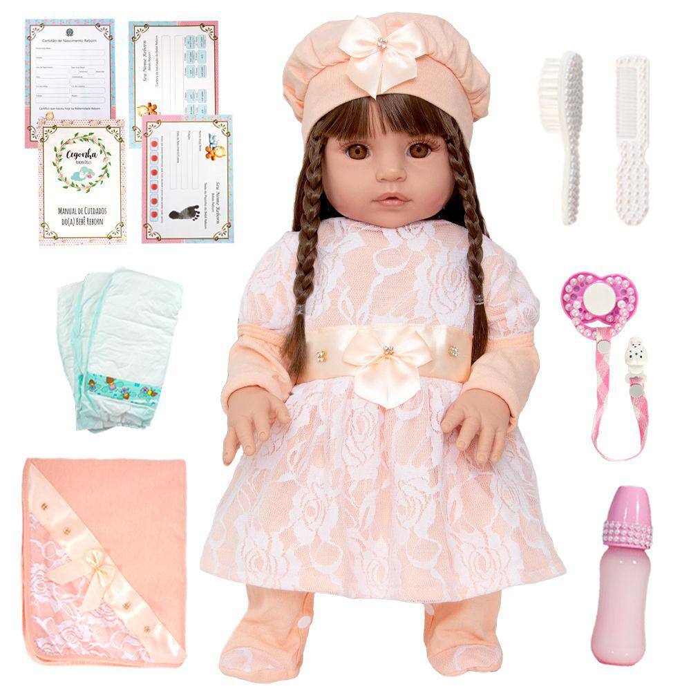 Bebe Reborn De Silicone Sonho De Amor 13 Itens Fada Madrinha