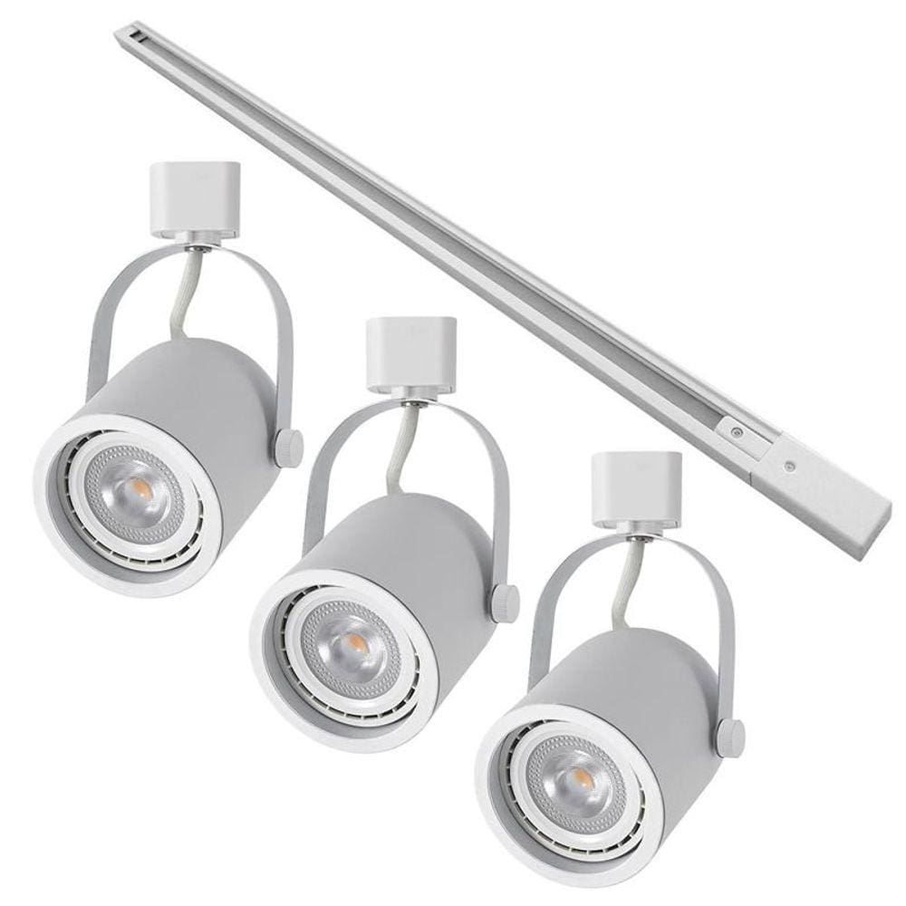 Kit Trilho 1 Metro com 3 Spots Nordecor Bell AR70 GU10 Bivolt Branco