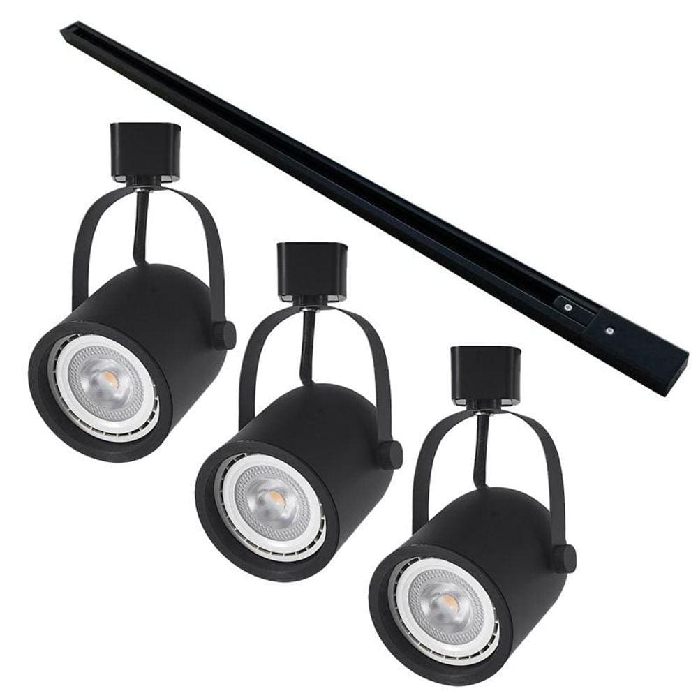Kit Trilho 1 Metro com 3 Spots Nordecor Bell AR70 GU10 Bivolt Preto