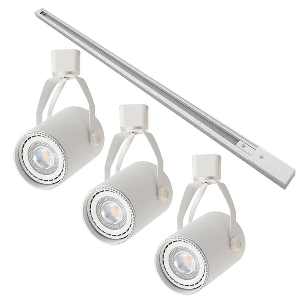 Kit Trilho 1 Metro com 3 Spots Nordecor Lille AR70 GU10 Bivolt Branco