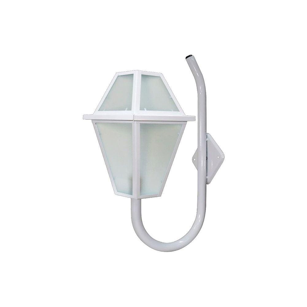 Luminária Imperial Braço Curvo Parede Alumínio Branco 56x38