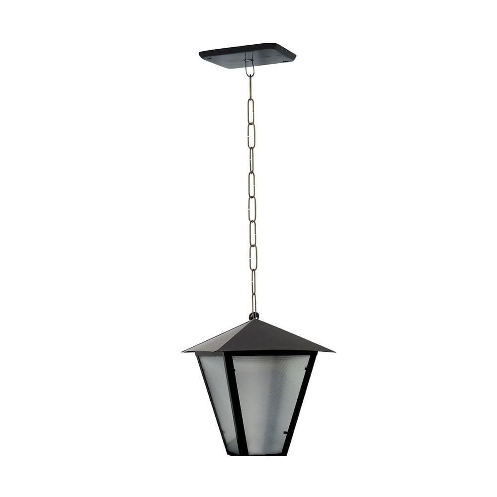 Luminária Romana de Teto Alumínio Fundido Preto 31cm