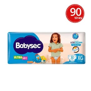 Kit Fralda Descartável Babysec Galinha Pintadinha Ultrasec Mega XG 30 Unidades - 3 Unidades