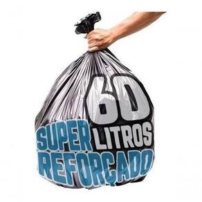 Saco De Lixo 60L 100un Preto Super Reforçado Preto