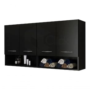 Gabinete Preto 4 Portas Para Comércio Madeira Mdp