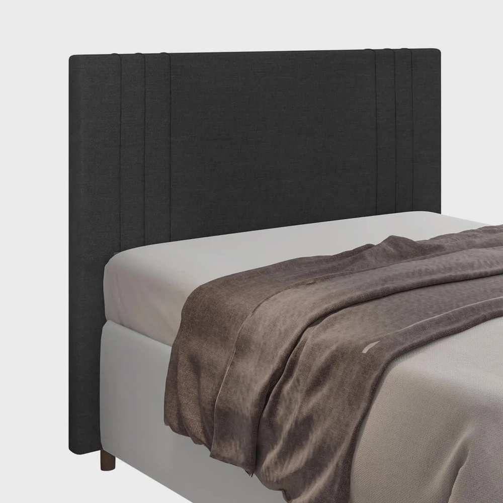 Cabeceira Box King 1,95cm Ferrara _cor Linho Preto