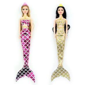 Kit C/ 2 Bonecas Dream Doll Sereia - Rosa (2906A) + Dourada (2906C)