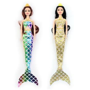 Kit C/ 2 Bonecas Dream Doll Sereia - Colorida (2906D) + Dourada(2906C)