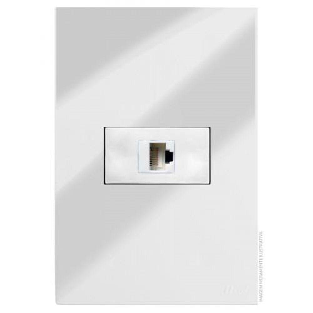 Cj Rj45 Cat5 Internet Hor. 4X2 - Recta Espelhada Gloss