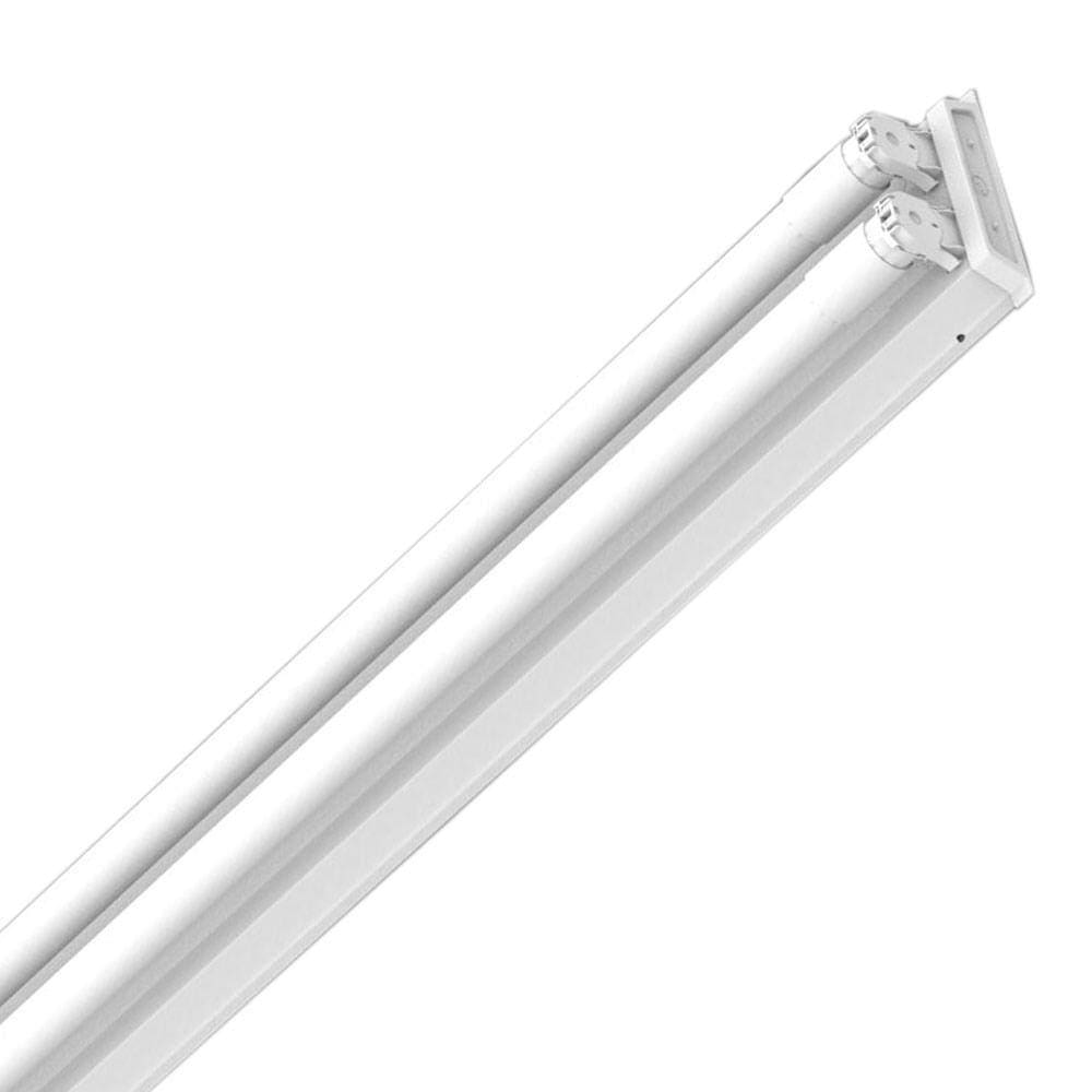 Luminaria hermetica calha sobrepor para 2 lampadas tubular de 120cm bg