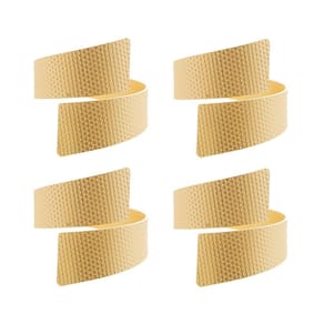 Cj 4 Argolas de Metal Dourado P/Guardanapos de Tecido Royal Decor