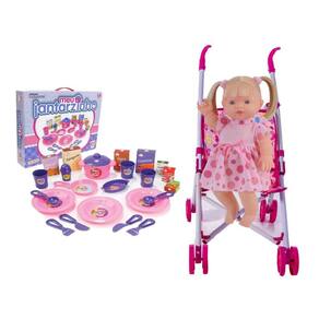 Kit Roupa Boneca Reborn 46/56Cm 6 Itens Vestido Poá Casinha