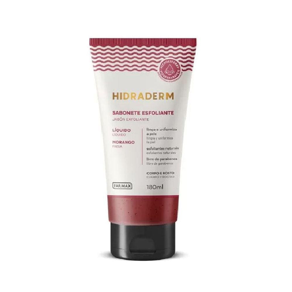 Sabonete Líquido Esfoliante Hidraderm Morango 180ml