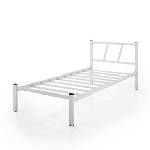 Cama Solteiro Em Aço Helena Super Resistênte Cor:Branco