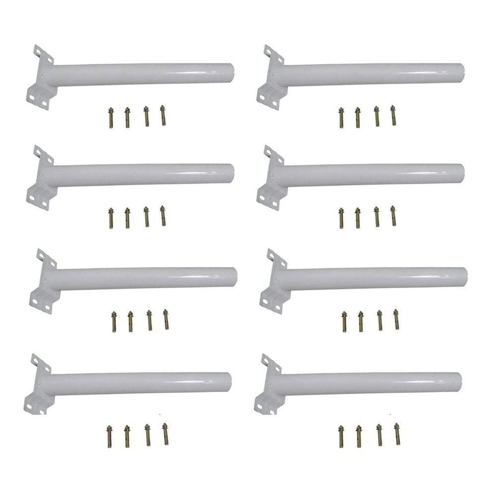 Suporte Barra Luminaria Solar 8 Und Rua Poste Aço Quintal