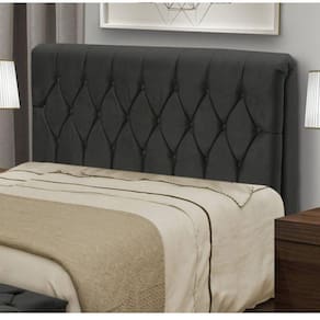 Cabeceira Solteiro 90cm Capitone Istambul Dobuê Preto