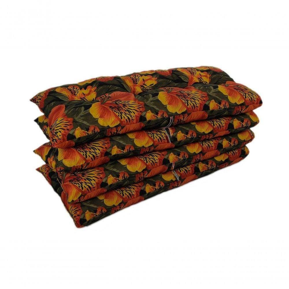 Kit 04 Almofada P/cadeiras Poltrona De Bambu Para Area