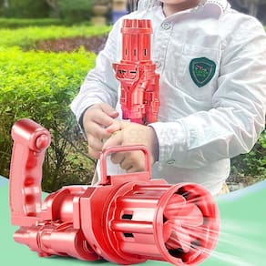 Máquina Elétrica Lança Bolhas Sabão Vermelho