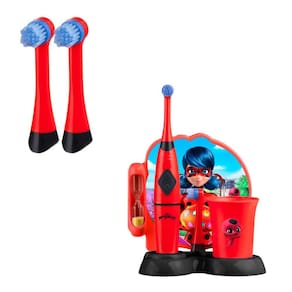 Combo Kids - Escova Dental Rotacional Infantil Lady Bug Miraculous e Refil para Escova 2 Uni Multilaser - HC428K