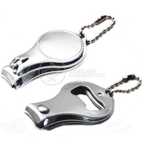 Kit 10 Cortador Unha C/ Lixa Inox Abridor Garrafa Chaveiro