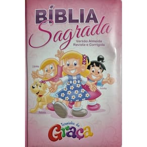 Bíblia Turminha Da Graça Rosa Capa Almofadada