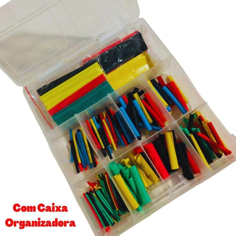Kit 328 Tubo Espaguete Termoretratil Emenda Fios Com Caixa