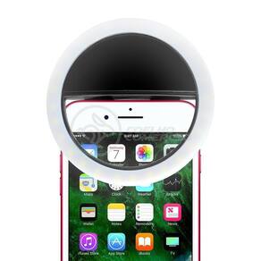 Anel De Luz Selfie Mini Ring Light Android E Ios - Preto