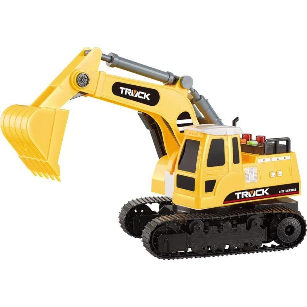 Brinquedo infantil Escavadeira de Fricção com Luz e Som - Shiny Toys