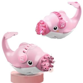 Golfinho Bolhudo Lança Bolha Sabão Criança Infantil Cor Rosa