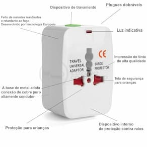 Adaptador Tomada Universal Padrão Bivolt Aio