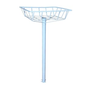 Lixeira de Rua Calçada Parque Cesto Raso Branca 112x60x45cm