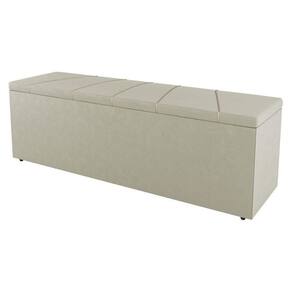 Calçadeira Baú King Size Berlyn 195cm Veludo Bege